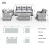 Gray Cushions Direct Wicker 5-Piece Wicker Patio Fire Pit Sectional Seating Set