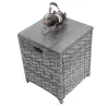Gray Cushions Direct Wicker 5-Piece Wicker Patio Fire Pit Sectional Seating Set