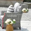 Light Gray Direct Wicker 5-Piece Wicker Patio Fire Pit Sectional Seating Set