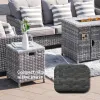 Light Gray Direct Wicker 5-Piece Wicker Patio Fire Pit Sectional Seating Set