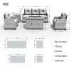 Light Gray Direct Wicker 5-Piece Wicker Patio Fire Pit Sectional Seating Set