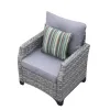 Gray Cushions Direct Wicker 5-Piece Wicker Patio Fire Pit Sectional Seating Set