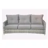 Gray Cushions Direct Wicker 5-Piece Wicker Patio Fire Pit Sectional Seating Set