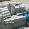 Gray Cushions Direct Wicker 5-Piece Wicker Patio Fire Pit Sectional Seating Set