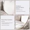 Wicker Outdoor Indoor Swing Chair with 4-in-1 Cushions, Metal Frame, Wicker Hanging Chair, Grey