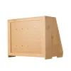 Double Layer Bread Box for Kitchen Counter, Large Capacity Bamboo, Farmhouse Wooden Breadbox, Burlywood