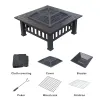 Durable Outdoor Fire Pit Table for Wood Burning with Accessories Direct Wicker