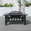 Durable Outdoor Fire Pit Table for Wood Burning with Accessories Direct Wicker