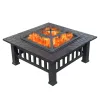 Durable Outdoor Fire Pit Table for Wood Burning with Accessories Direct Wicker