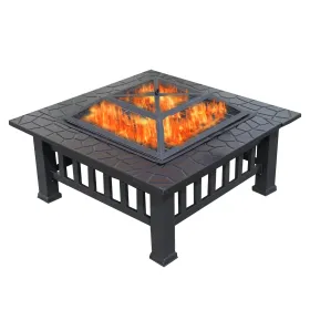 Durable Outdoor Fire Pit Table for Wood Burning with Accessories Direct Wicker