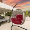 Egg Chair Cushion Hanging Basket Seat Cushion Wine Red