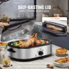 Electric Roaster Oven, 18 QT Turkey Roaster Oven with Self-Basting Lid, 1450W Roaster Oven with Defrost & Warm Function
