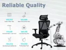 Ergonomic High Back Mesh Office Chair with Adjustable Headrest & Lumbar Support, Breathable Mesh Desk Chair with Padded Seat