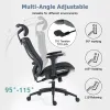 Ergonomic High Back Mesh Office Chair with Adjustable Headrest & Lumbar Support, Breathable Mesh Desk Chair with Padded Seat