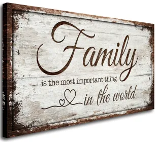 Family is Important Quotes Canvas Wall Art for Living Room, 20x40in