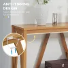 Farmhouse Console Table with Storage Shelf, Rustic Sofa Table with Anti-tipper for Living Room, Bedroom and Entryway, Brown