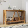 Farmhouse Console Table with Storage Shelf, Rustic Sofa Table with Anti-tipper for Living Room, Bedroom and Entryway, Brown