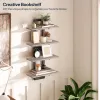 Griege Floating Shelves, 15 Inch Wall Shelf Set of 2, Storage Shelves 2-Tier, Hanging Shelves