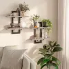Griege Floating Shelves, 15 Inch Wall Shelf Set of 2, Storage Shelves 2-Tier, Hanging Shelves