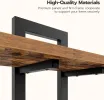 Brown and Black Floating Shelves, 15 Inch Wall Shelf Set of 2, Wall Mounted Storage Shelves 2-Tier