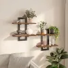 Floating Shelves, 15 Inch Wall Shelf Set of 2, Wall Mounted Storage Shelves 2-Tier