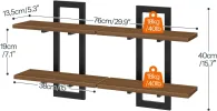 Floating Shelves, 15 Inch Wall Shelf Set of 2, Wall Mounted Storage Shelves 2-Tier