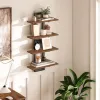 Floating Shelves, 15 Inch Wall Shelf Set of 2, Wall Mounted Storage Shelves 2-Tier