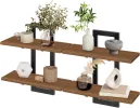 Floating Shelves, 15 Inch Wall Shelf Set of 2, Wall Mounted Storage Shelves 2-Tier