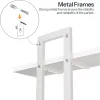 White Floating Shelves, 15 Inch Wall Shelf Set of 2, Wall Mounted Storage Shelves 2-Tier