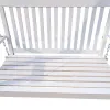 Front Porch Swing with Armrests; Wood Bench Swing with Hanging Chains, White