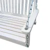 Front Porch Swing with Armrests; Wood Bench Swing with Hanging Chains, White