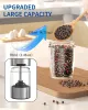 Green Gravity Electric Auto Salt and Pepper Grinder Set with LED Light, Battery Operated, Adjustable Coarseness, Large Capacity