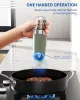 Green Gravity Electric Auto Salt and Pepper Grinder Set with LED Light, Battery Operated, Adjustable Coarseness, Large Capacity