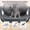 Home Office Desk Chair Retro Faux Leather Chair with Lumbar Support &Rubber Wheels, Mid Back Ergonomic Computer Chair Swivel