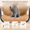 Home Office Desk Chair Retro Faux Leather Chair with Lumbar Support &Rubber Wheels, Mid Back Ergonomic Chair Swivel