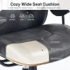Home Office Desk Chair Retro Faux Leather Chair with Lumbar Support &Rubber Wheels, Mid Back Ergonomic Computer Chair Swivel