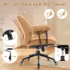 Home Office Desk Chair Retro Faux Leather Chair with Lumbar Support &Rubber Wheels, Mid Back Ergonomic Chair Swivel