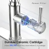 Kitchen Faucet - Spring Kitchen Sink Faucet with 3 Modes Pull Down Sprayer, Single Handle&Deck Plate for 1or3 Holes, 360° Rotation