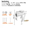 Manual Meat Grinder, Heavy Duty Cast Iron Hand Meat Grinder with Steel Table Clamp, Sausage Maker
