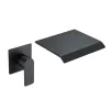 CERYPSA Matte Black Bathroom Waterfall Wall Mount Sink Faucet