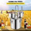 Moonshine Still Distiller 3Gal 12L Stainless Steel Water Distiller Copper Tube with Circulating Pump Home Brewing Kit