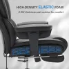 Office Chair with Foot Rest Waist Lumber Support, Ergonomic Adjustable Height Headrest, High-Back Leather, Black