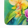 19" x 27" Orchids in Watercolor Memory Foam Kitchen Mat Machine Washable Anti-Fatigue Mat