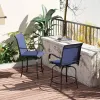 Outdoor Bar Stools Set of 2 with 360 Swivel for Deck Parties Bar Height, Navy Blue
