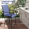 Outdoor Bar Stools Set of 2 with 360 Swivel for Deck Parties Bar Height, Navy Blue