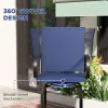 Outdoor Bar Stools Set of 2 with 360 Swivel for Deck Parties Bar Height, Navy Blue