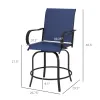 Outdoor Bar Stools Set of 2 with 360 Swivel for Deck Parties Bar Height, Navy Blue