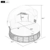 Outdoor Patio Rattan Round Daybed with Retractable Canopy, Wicker Furniture Round Poolside Sofa Sunbed with Removable Cushions