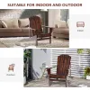 Oversized Adirondack Chair, Outdoor Fire Pit and Porch Seating, Classic Log Lounge w/ Built-in Cupholder, Brown
