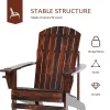 Oversized Adirondack Chair, Outdoor Fire Pit and Porch Seating, Classic Log Lounge w/ Built-in Cupholder, Brown